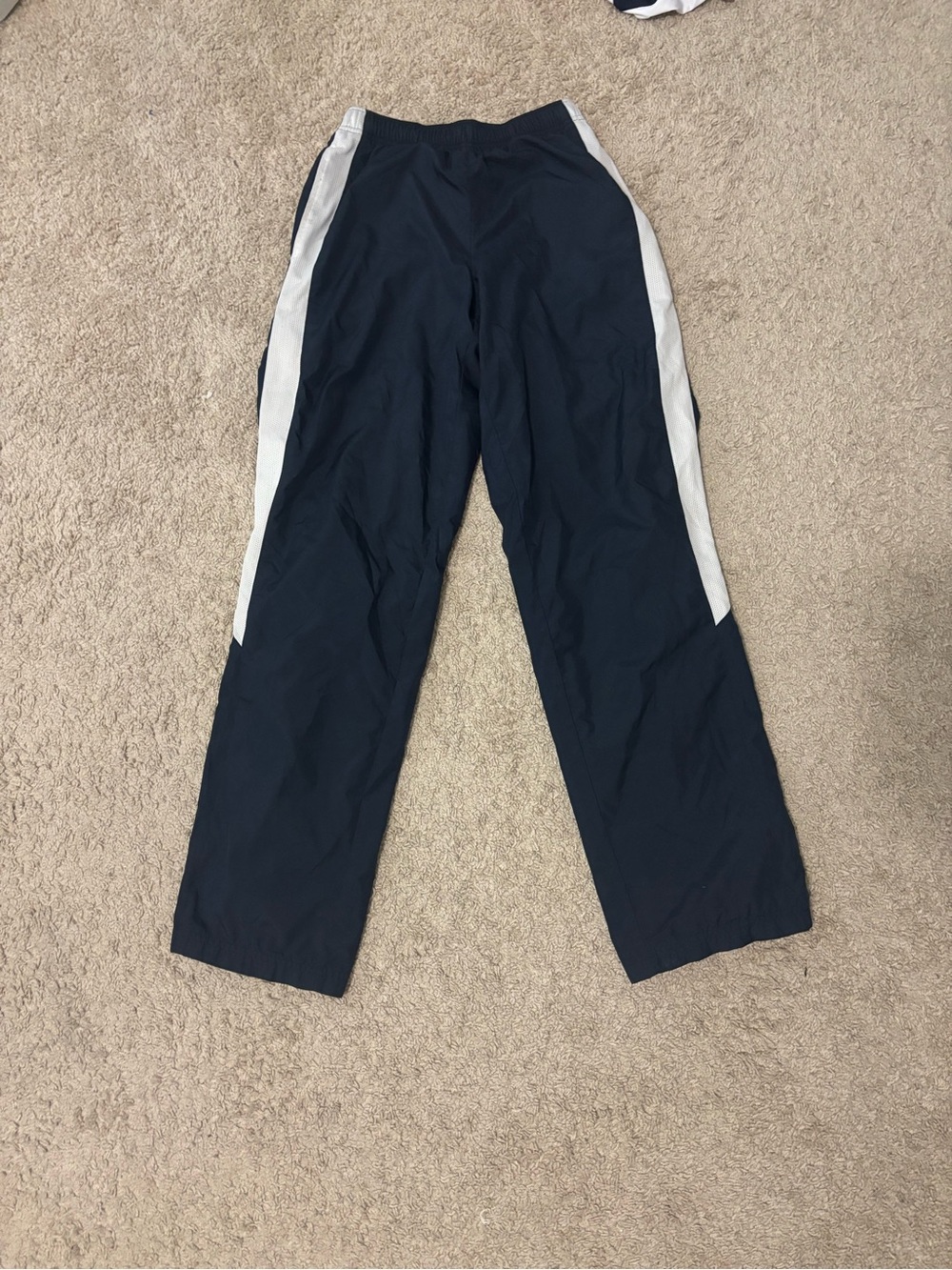 Charles River Apparel Navy Track Pants with White Side Stripes